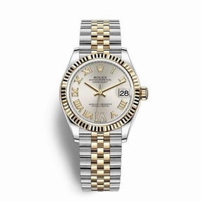 2024 Never Worn Rolex Datejust 31mm - Ref: 278273-0004 - Silver Roman Diamond Dial, Two Tone Stainless Steel & 18K Yellow Gold Jubilee Bracelet Women's Watch
