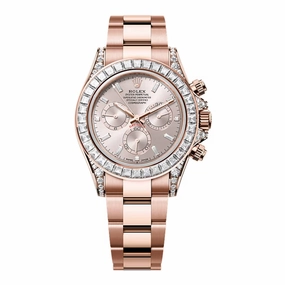 2024 Release Rolex Cosmograph Daytona 40 mm | 18k Everose gold bracelet | Sundust dial Diamond bezel | Men's Watch 126595TBR