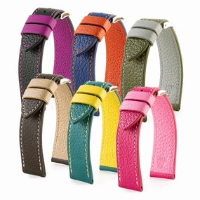 "Holi" leather watch band - Buffalo (black, blue, kaki, brown, pink)