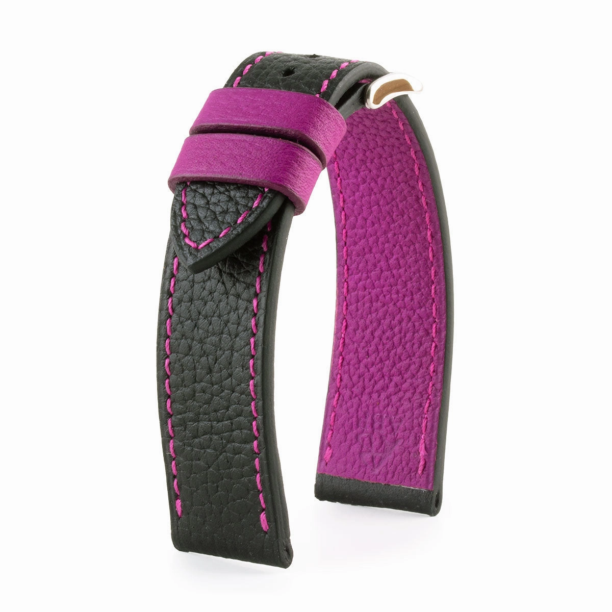 "Holi" leather watch band - Buffalo (black, blue, kaki, brown, pink)