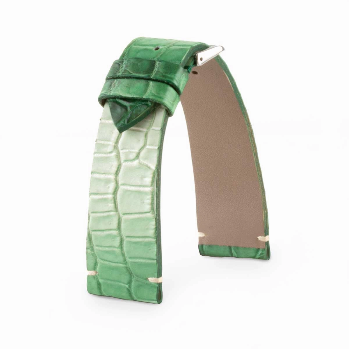 "Retro Himalaya" leather watch band - Alligator (grey, blue, green, brown, red)