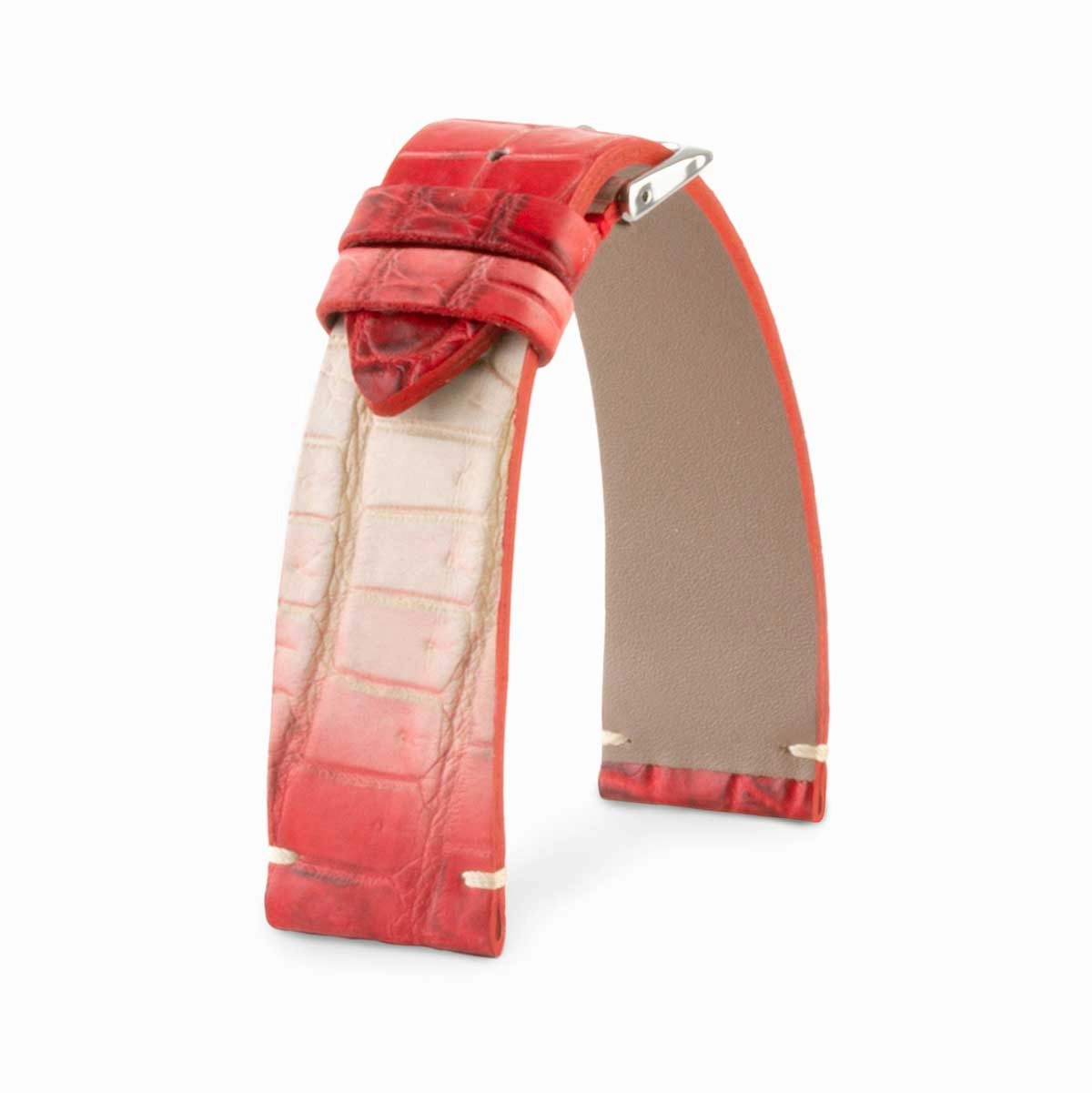 "Retro Himalaya" leather watch band - Alligator (grey, blue, green, brown, red)