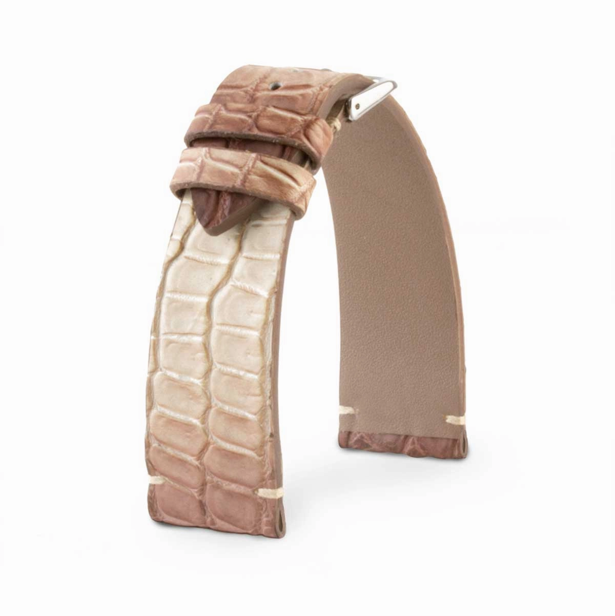 "Retro Himalaya" leather watch band - Alligator (grey, blue, green, brown, red)