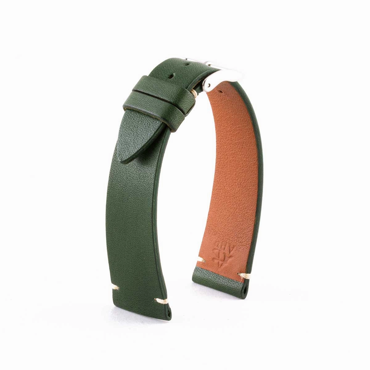 "Retro" watch band - Premium quality barenia type calf leather strap (black, brown, kaki, red, green)