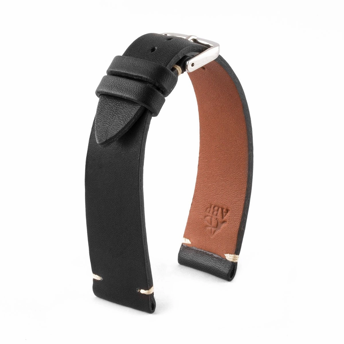 "Retro" watch band - Premium quality barenia type calf leather strap (black, brown, kaki, red, green)