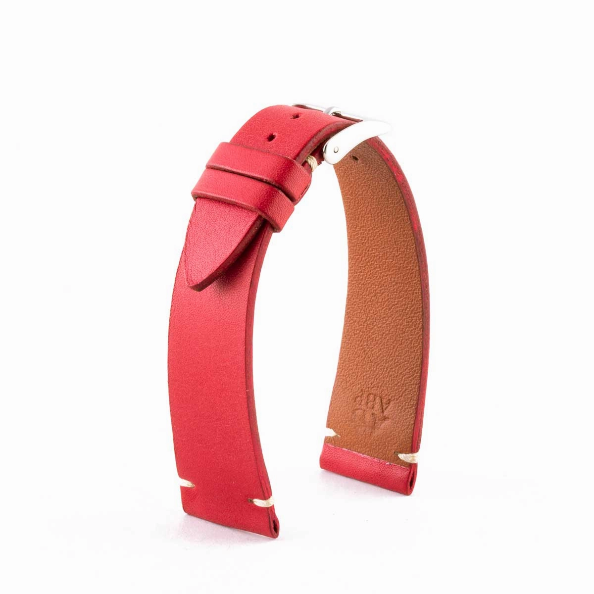 "Retro" watch band - Premium quality barenia type calf leather strap (black, brown, kaki, red, green)