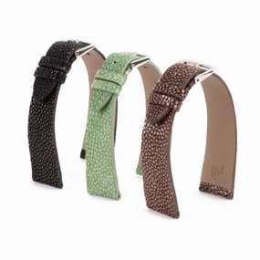 "Retro" watchband - Premium stingray leather strap (black, brown, green)