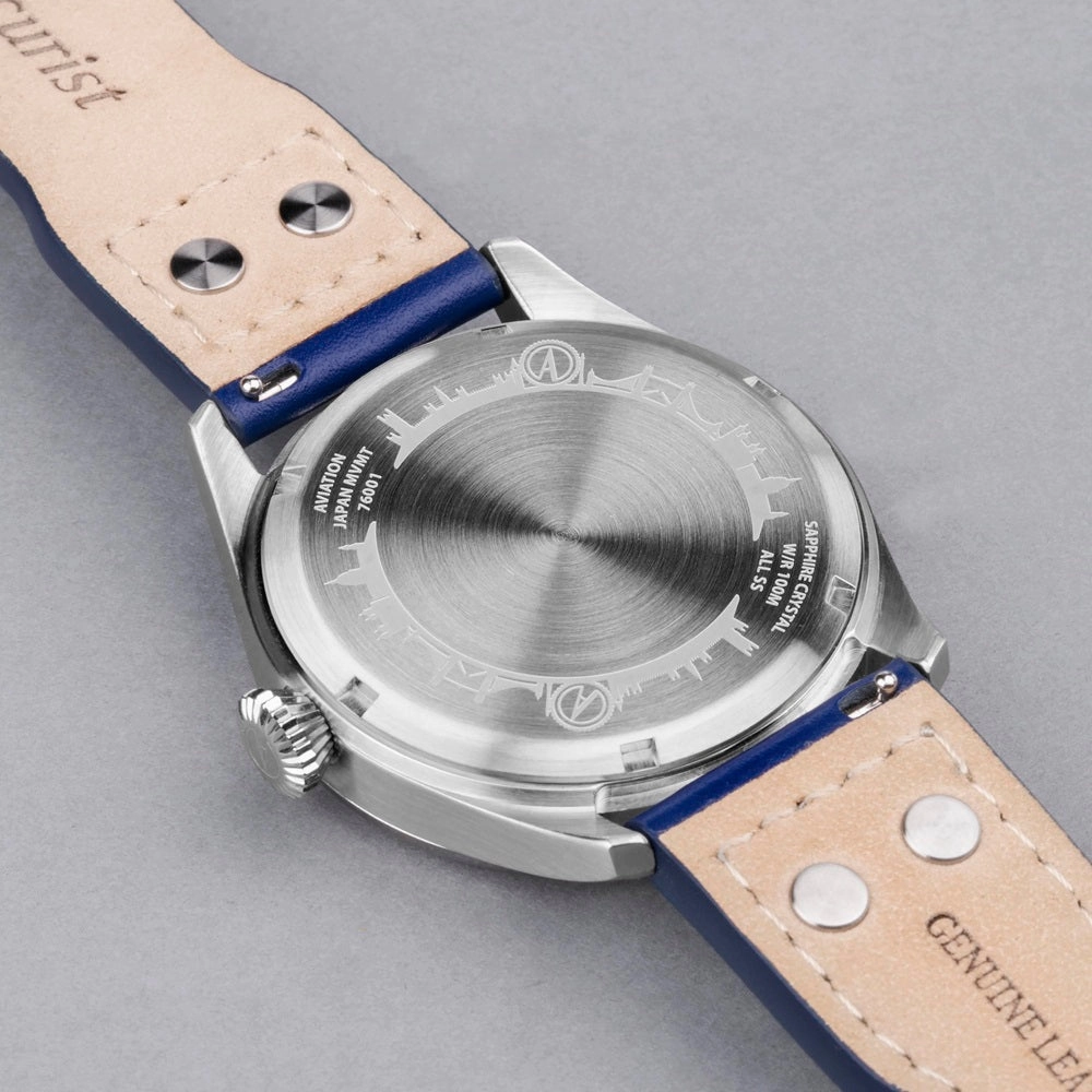 Accurist Aviation Mens Watch 76001 Blue Leather Strap with Blue Dial