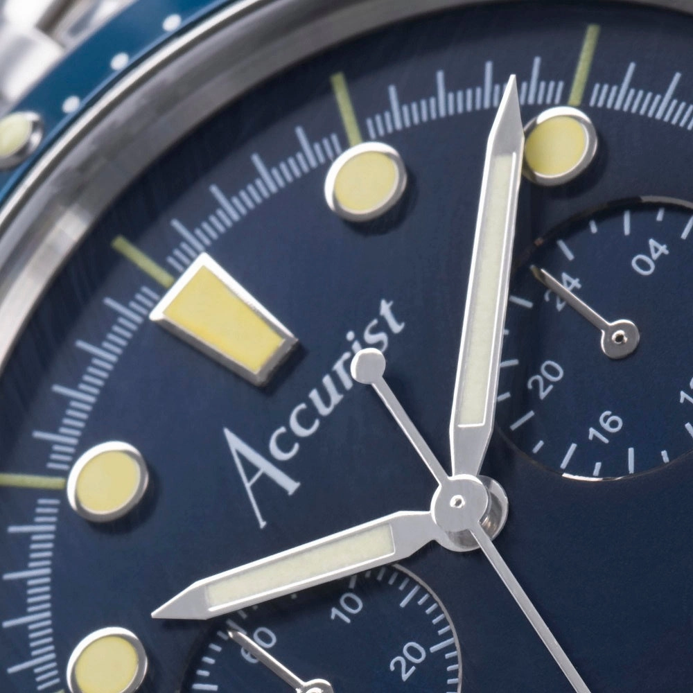 Accurist Dive Chronograph Mens Bracelet Watch Blue Dial 72004
