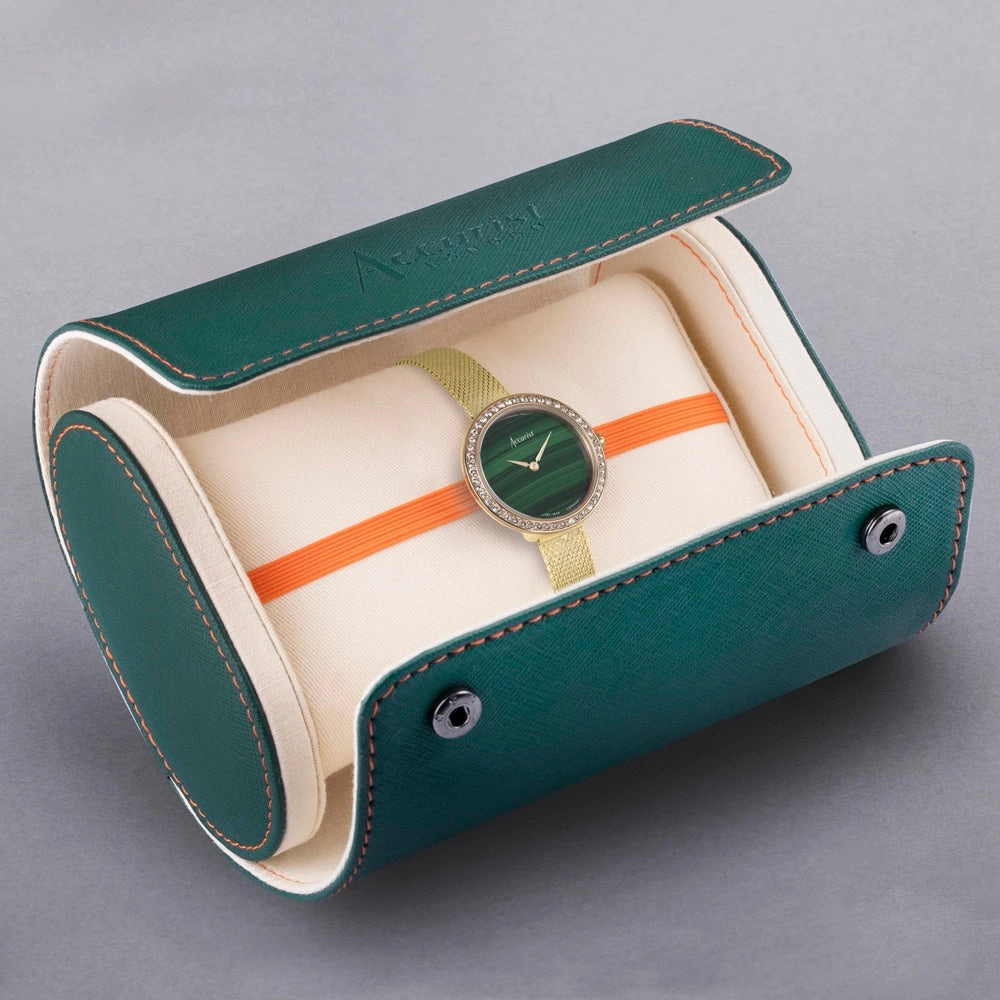 Accurist Ladies Watch 78004 With Green Malachite Dial