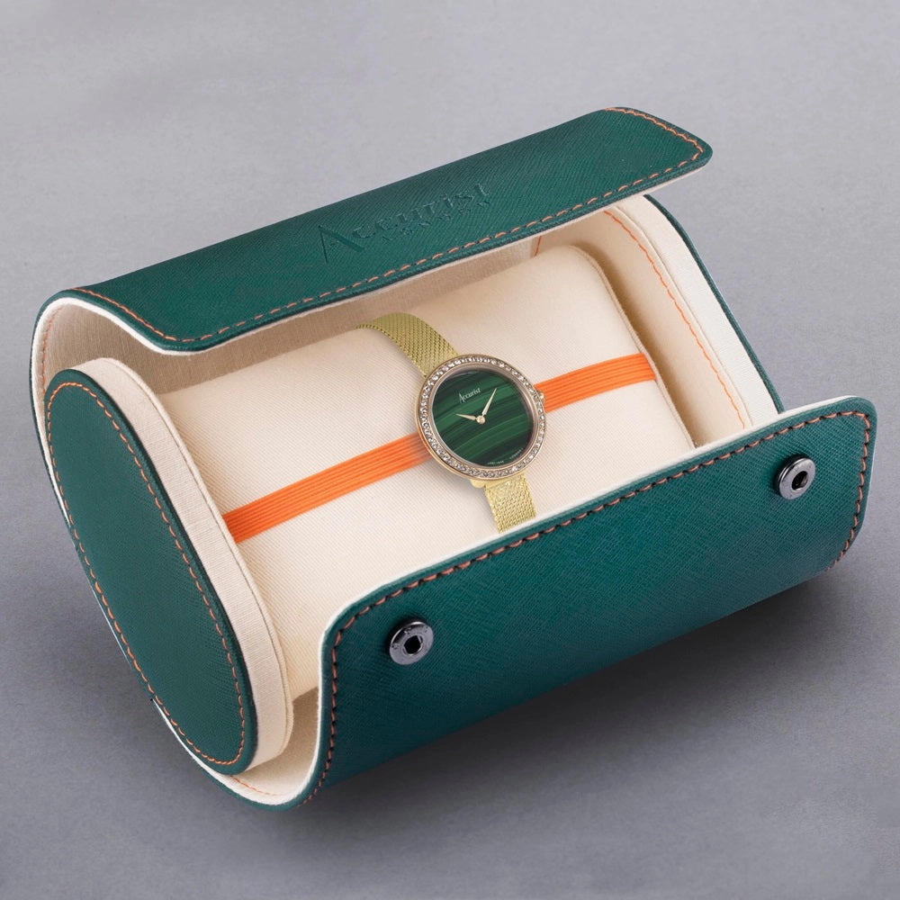 Accurist Ladies Watch 78004 With Green Malachite Dial
