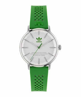 Adidas Code One 38mm White Dial Green Silicone Strap Watch AOSY23023