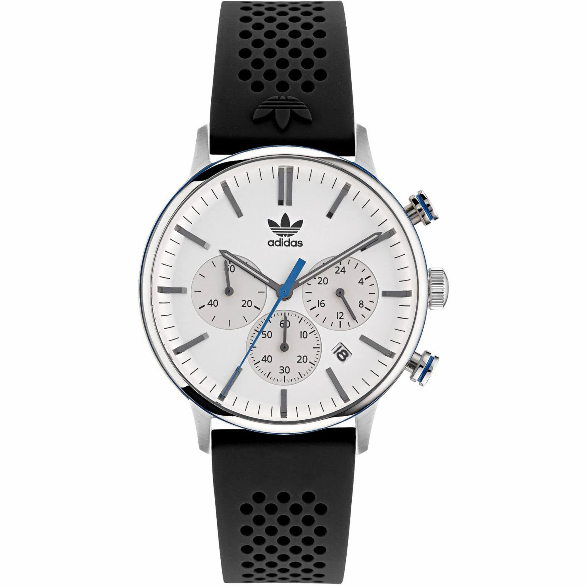 Adidas Men's Watch - Originals Chronograph White Dial Black Rubber Strap | AOSY22014