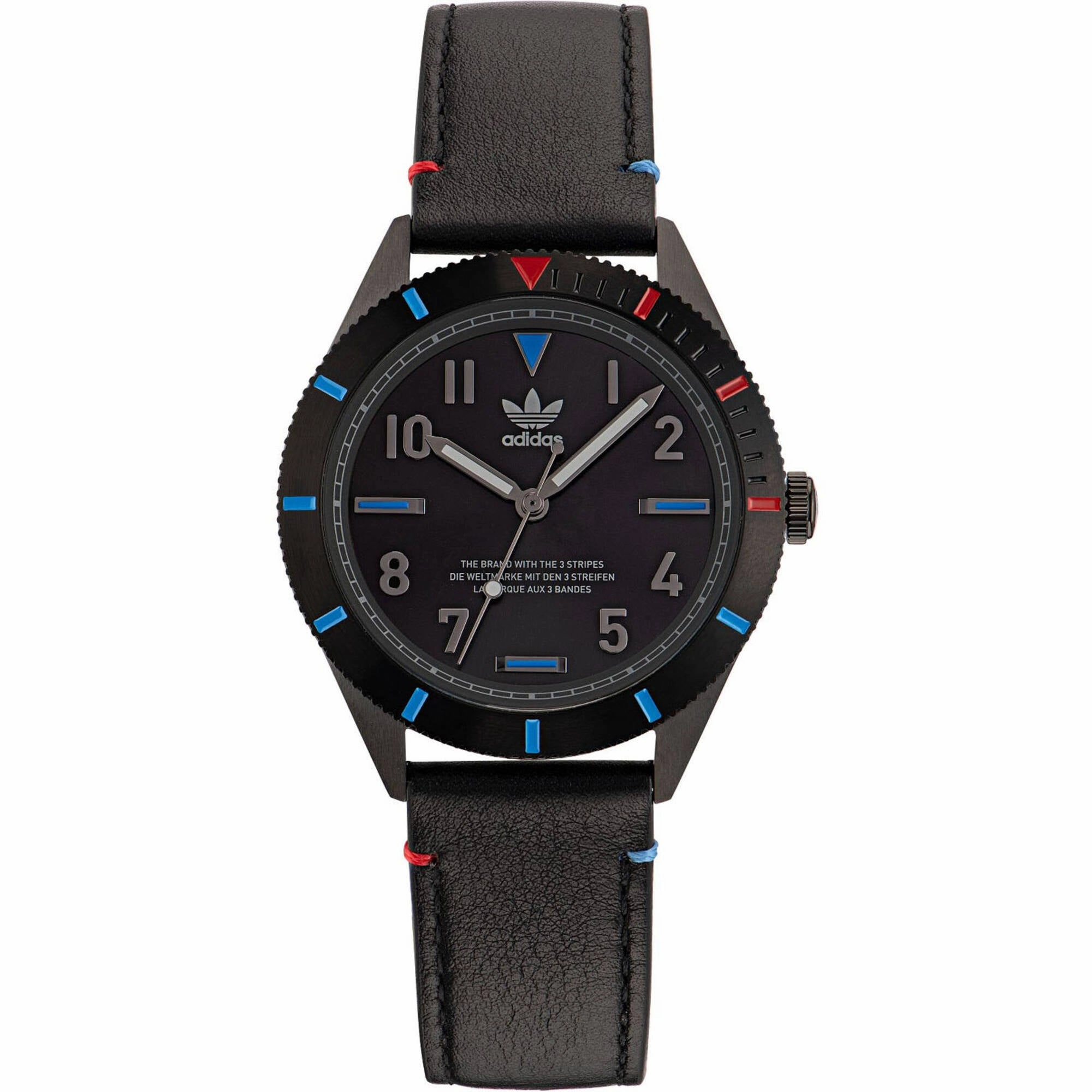 Adidas Men's Watch - Originals Quartz Black Dial Genuine Leather Strap | AOFH22506