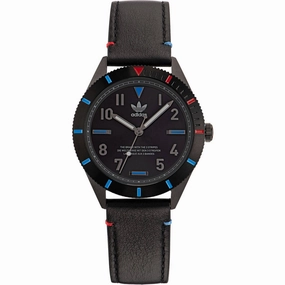 Adidas Men's Watch - Originals Quartz Black Dial Genuine Leather Strap | AOFH22506