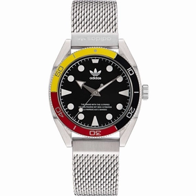 Adidas Men's Watch - Originals Quartz Black Dial Silver Steel Bracelet | AOFH22502