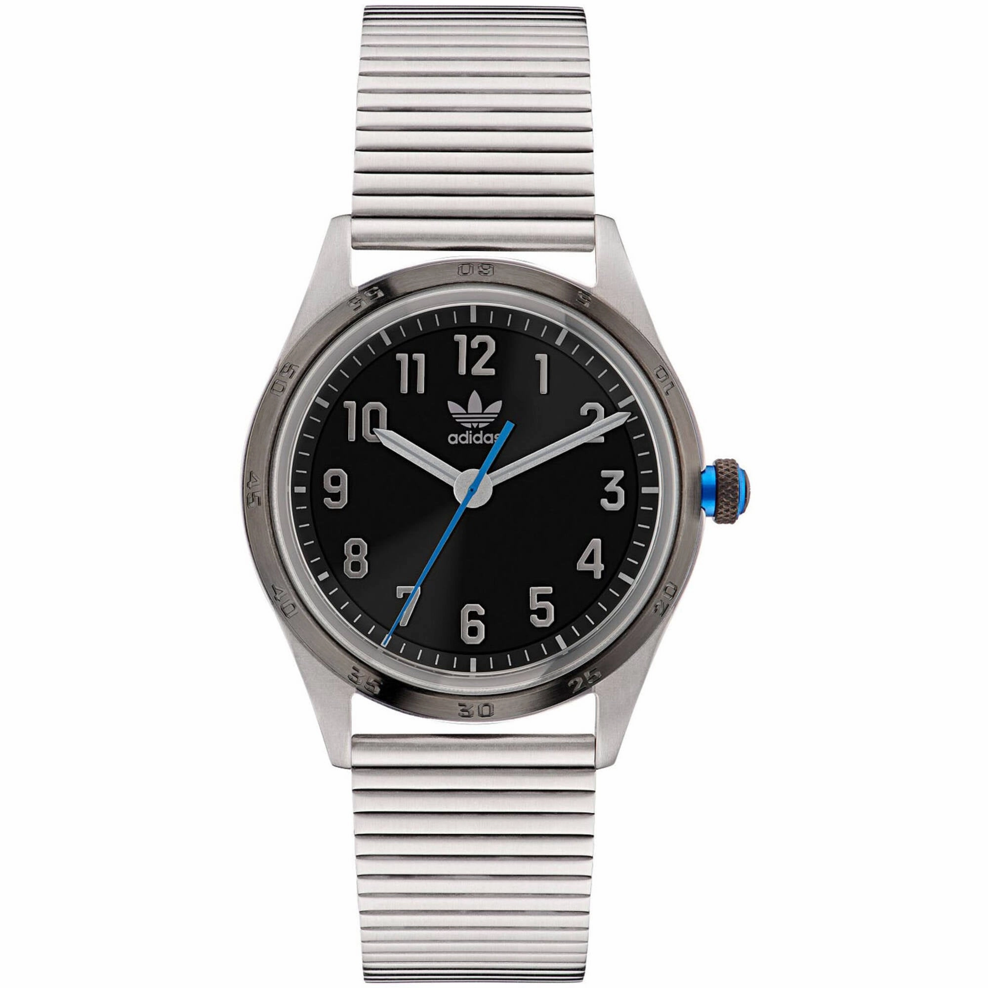 Adidas Men's Watch - Originals Quartz Black Dial Silver Steel Bracelet | AOSY22524