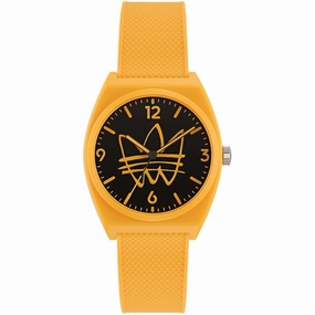 Adidas Men's Watch - Originals Quartz Black Dial Yellow Rubber Strap | AOST22564