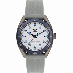Adidas Men's Watch - Originals Quartz Silver Tone Dial Gray Rubber Strap | AOFH22003