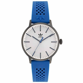 Adidas Men's Watch - Originals White Dial Blue Silicone Rubber Strap | AOSY22019