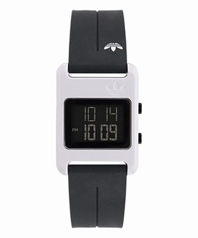 Adidas Originals Retro Pop One Black Silicone Strap Watch AOST23567