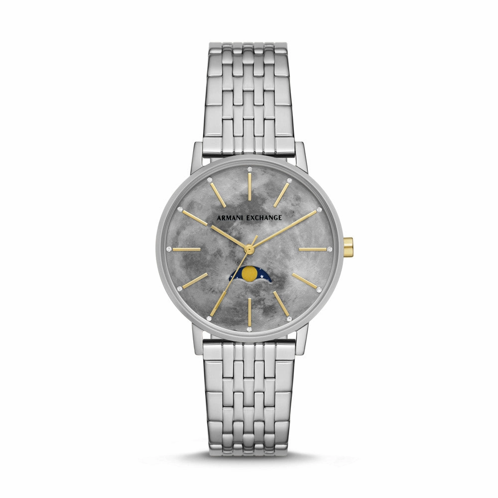Armani Exchange Moonphase Multifunction Stainless Steel Watch AX5585