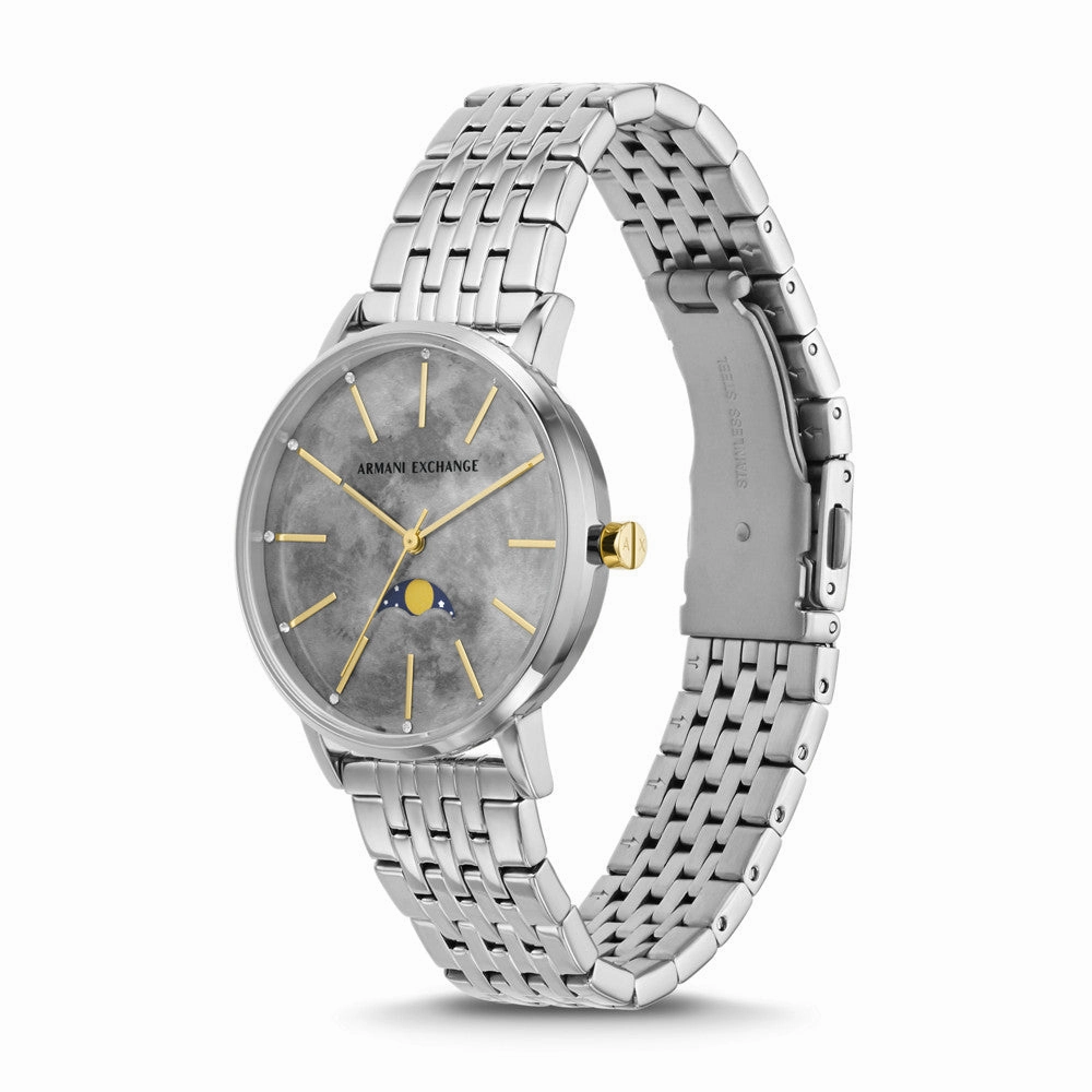 Armani Exchange Moonphase Multifunction Stainless Steel Watch AX5585