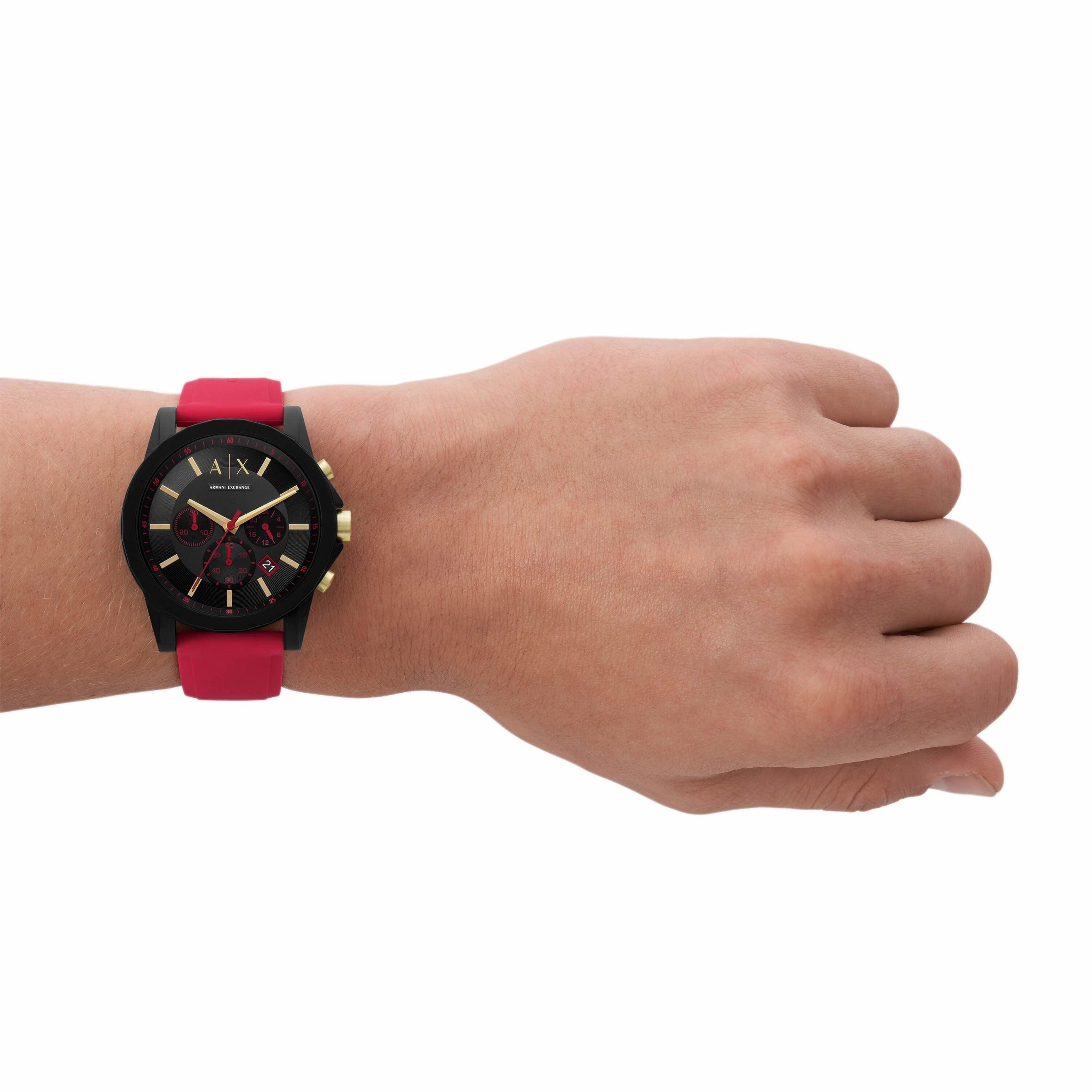 Armani Exchange Red Chronograph Watch AX7152SET