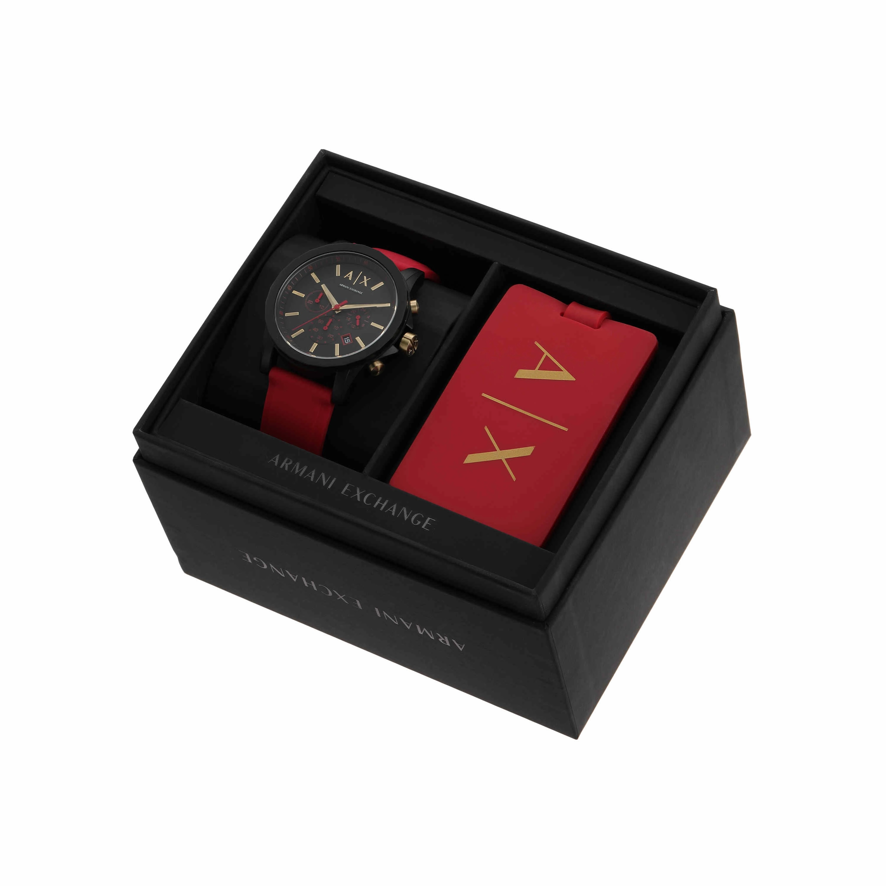 Armani Exchange Red Chronograph Watch AX7152SET
