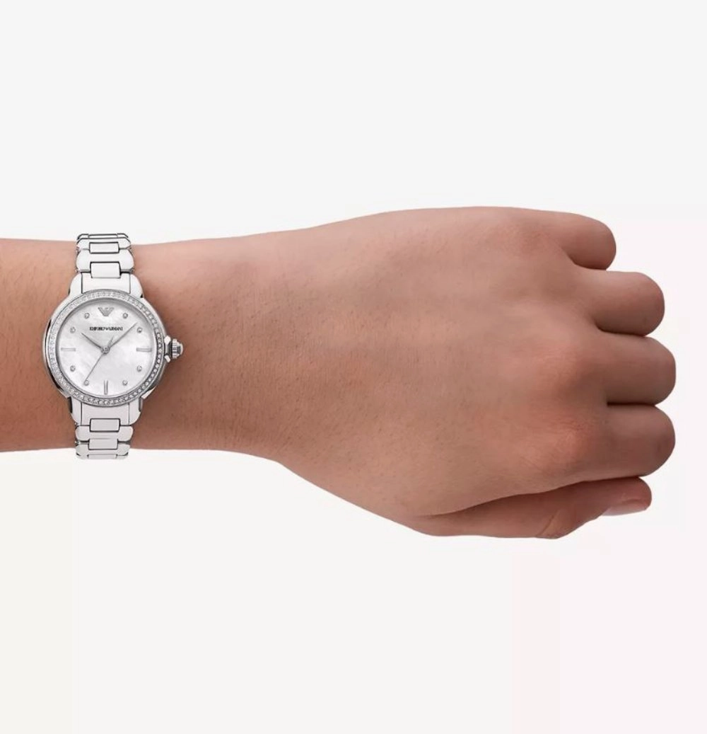 Armani Silver Dial Stainless Steel Watch Model AR11596