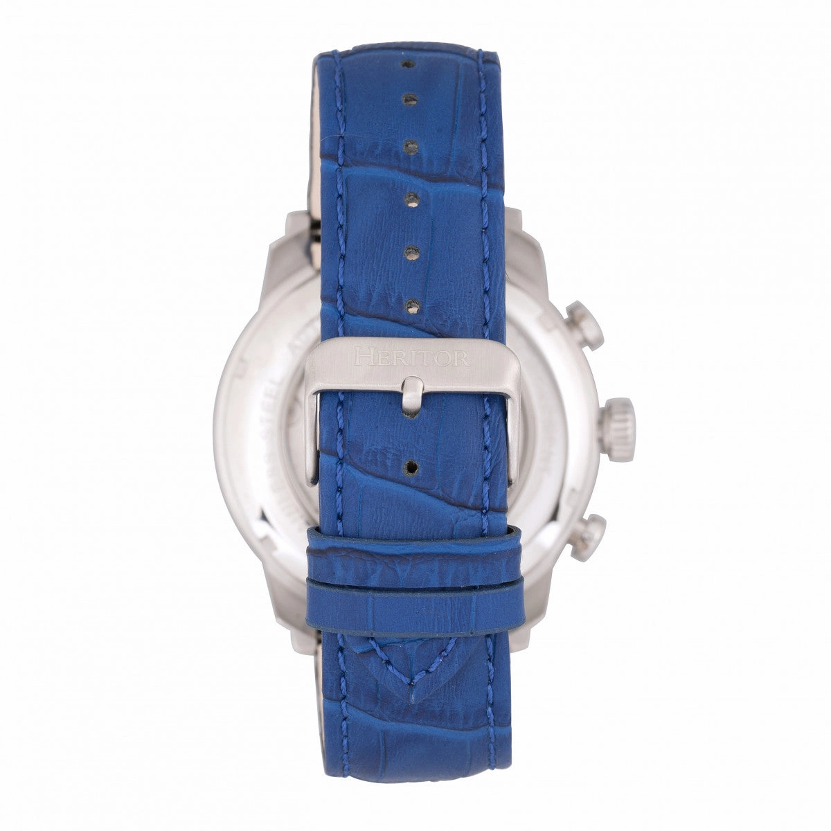 Arthur Semi-Skeleton Leather-Band Watch with Day & Date