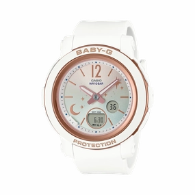 BABY-G DUO Moon and Stars White Resin Band Watch BGA290DS-7A