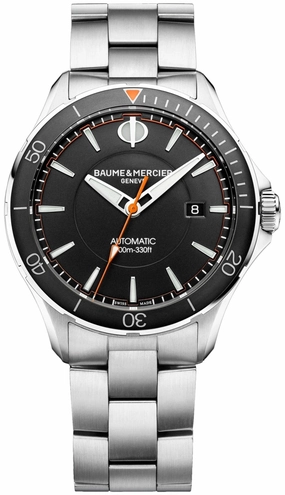 Baume & Mercier Clifton Club Automatic Steel Black Dial Date Mens Watch M0A10340