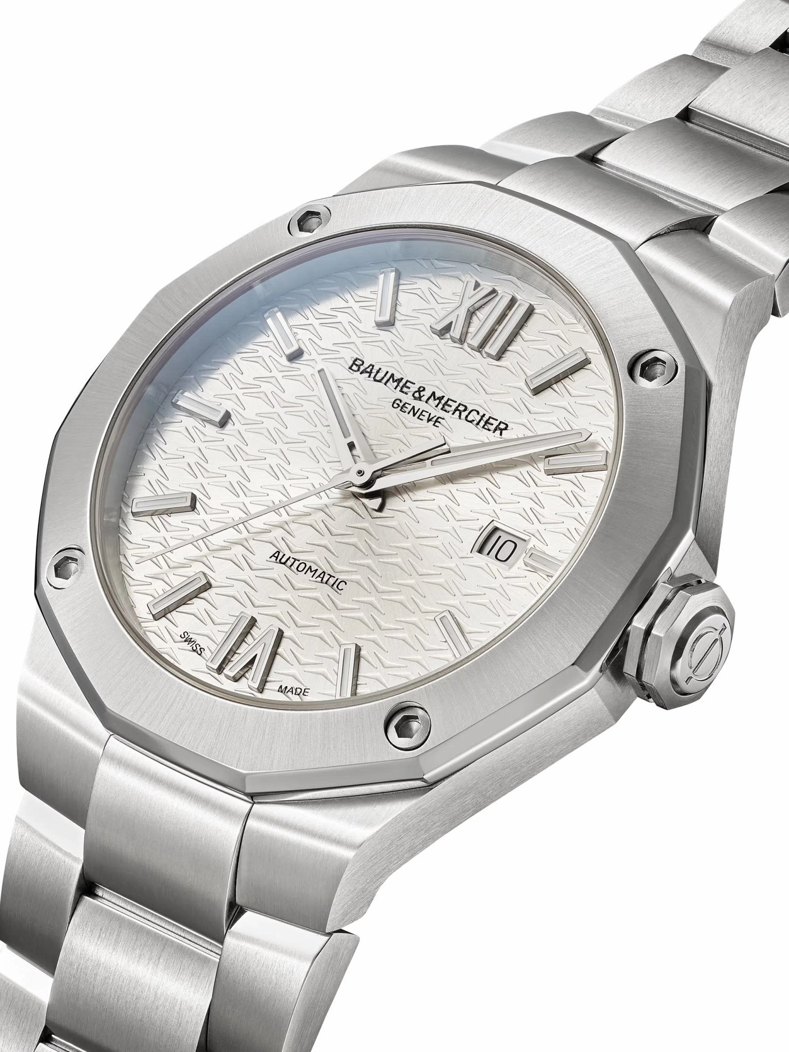 Baume & Mercier Riviera Automatic Stainless Steel Silver Dial Date Mens Watch M0A10622