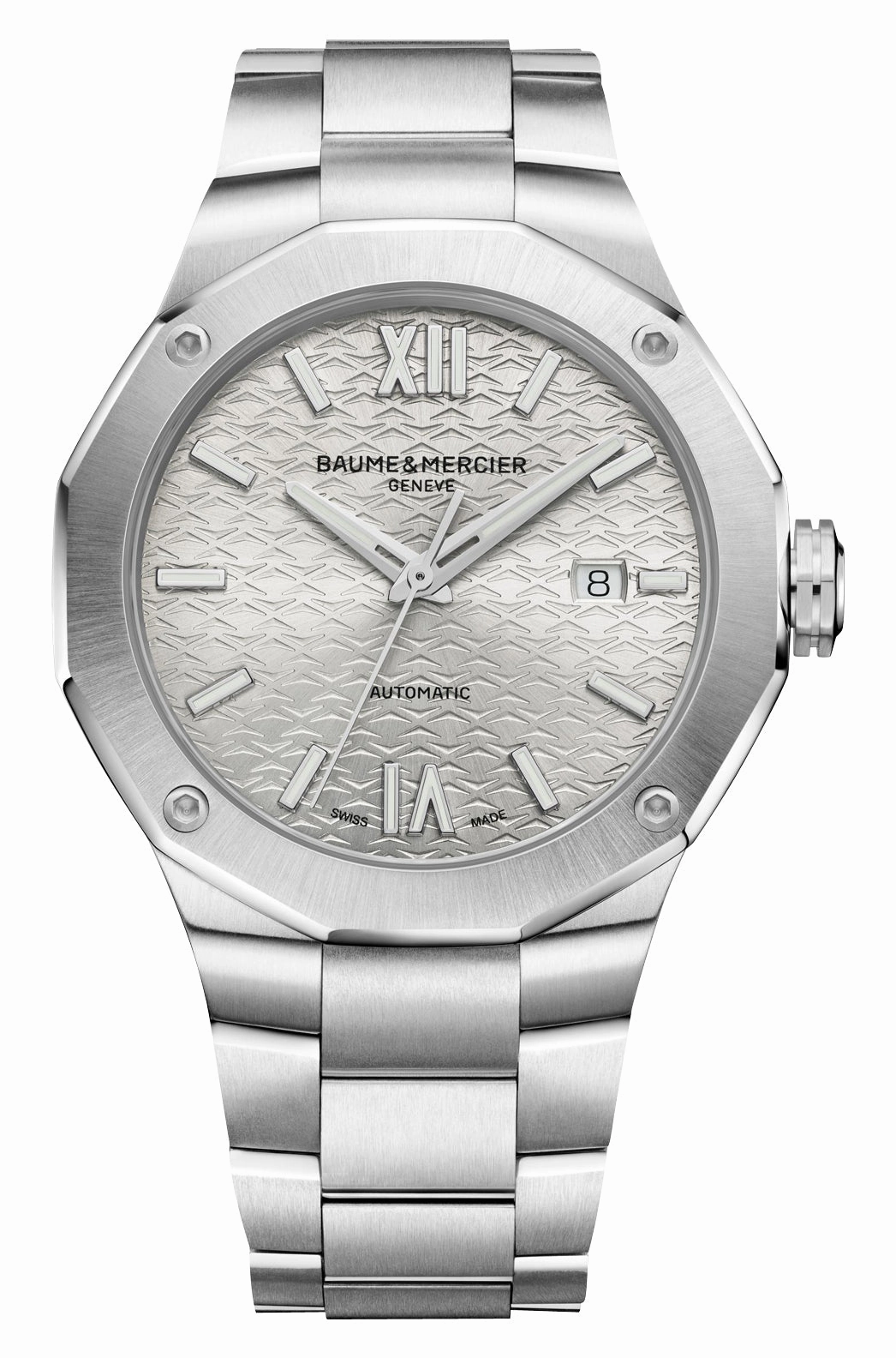Baume & Mercier Riviera Automatic Stainless Steel Silver Dial Date Mens Watch M0A10622