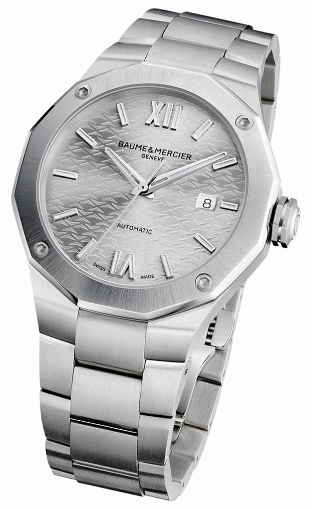 Baume & Mercier Riviera Automatic Stainless Steel Silver Dial Date Mens Watch M0A10622