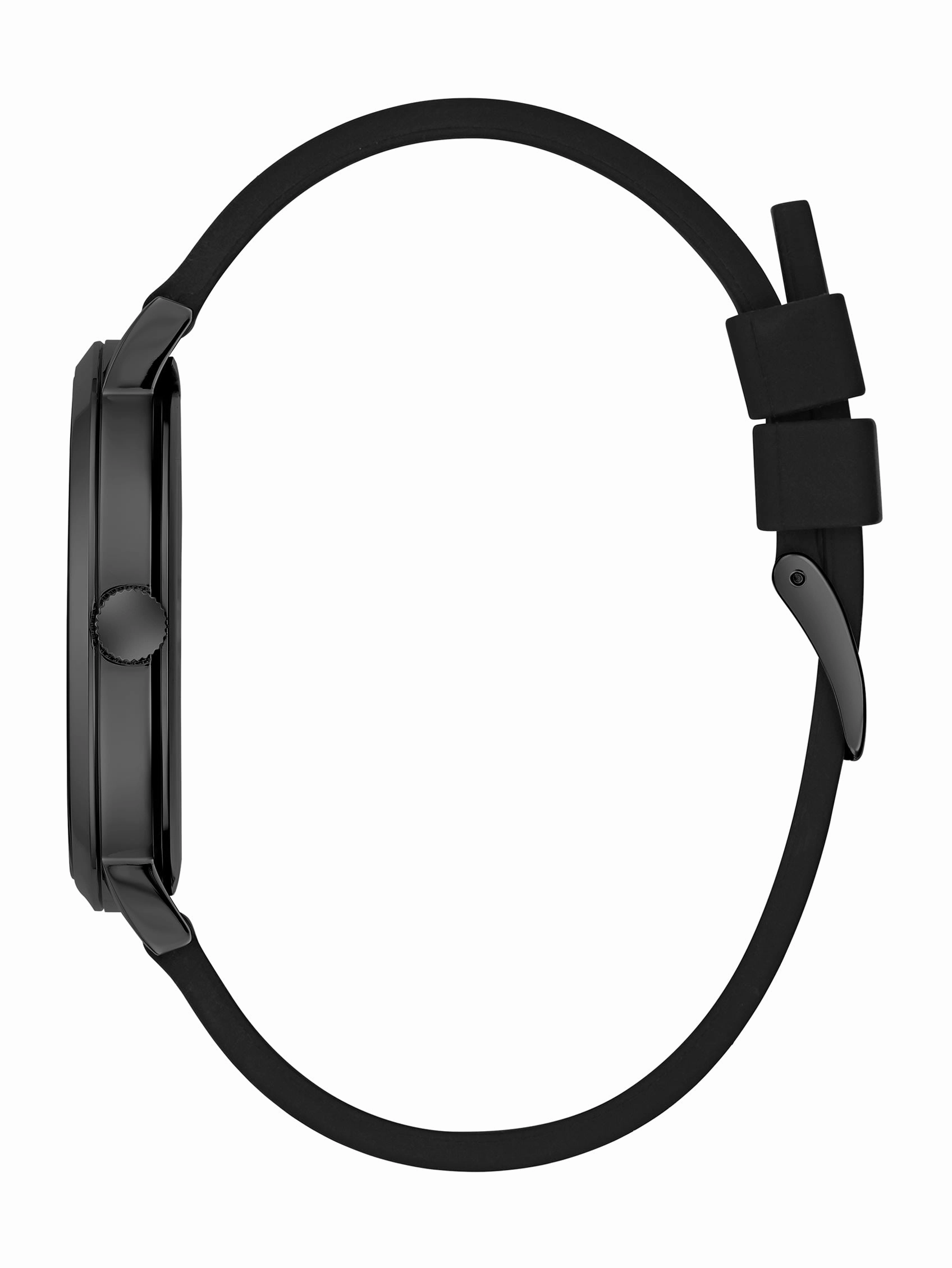 Black Cut-Through Logo Analog Watch