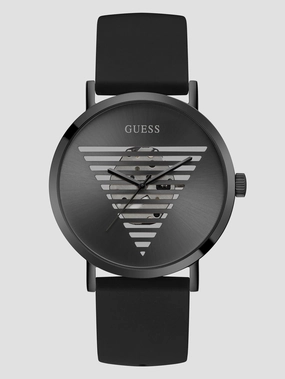Black Cut-Through Logo Analog Watch