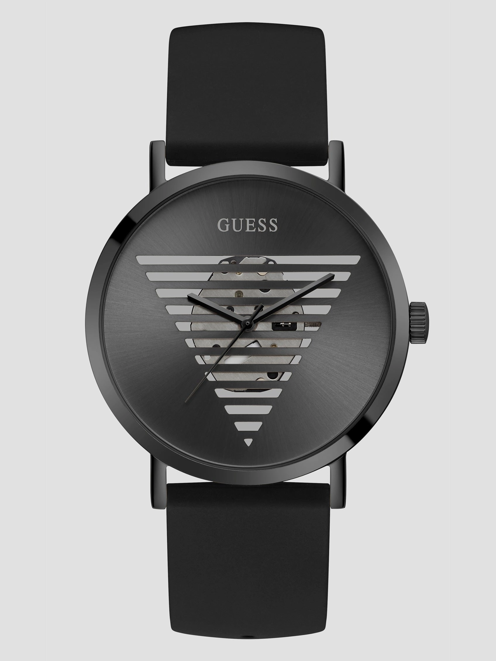 Black Cut-Through Logo Analog Watch