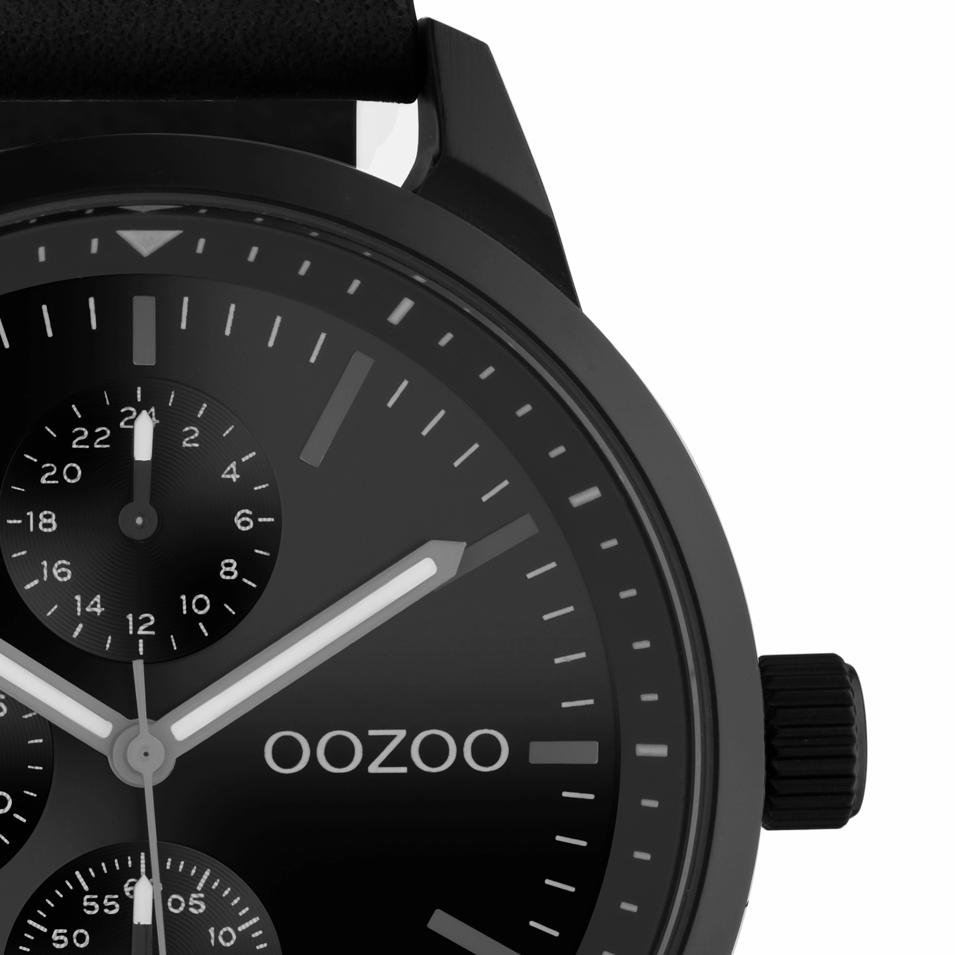 Black OOZOO watch with leather strap - C10909