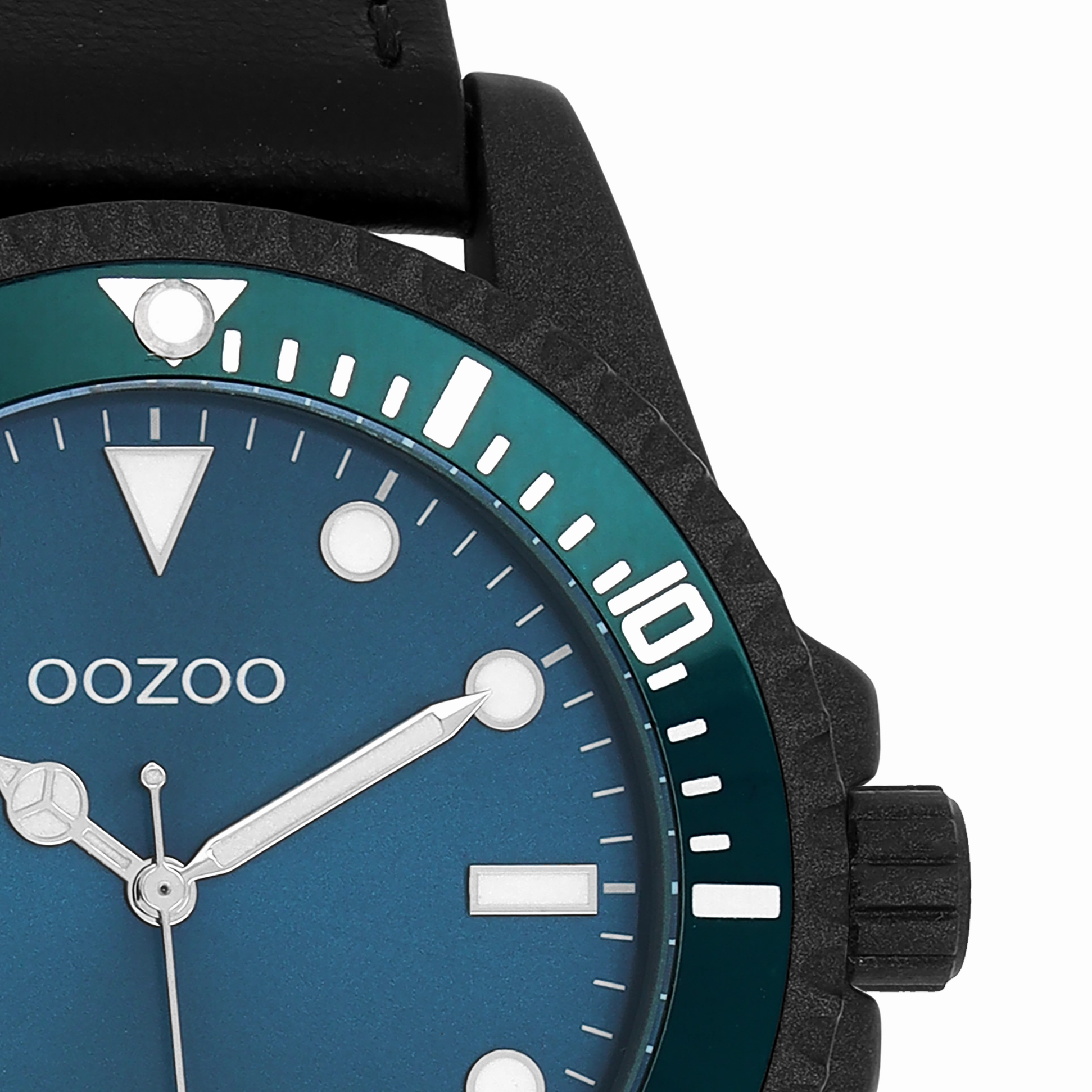 Black OOZOO watch with leather strap - C11118