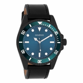 Black OOZOO watch with leather strap - C11118
