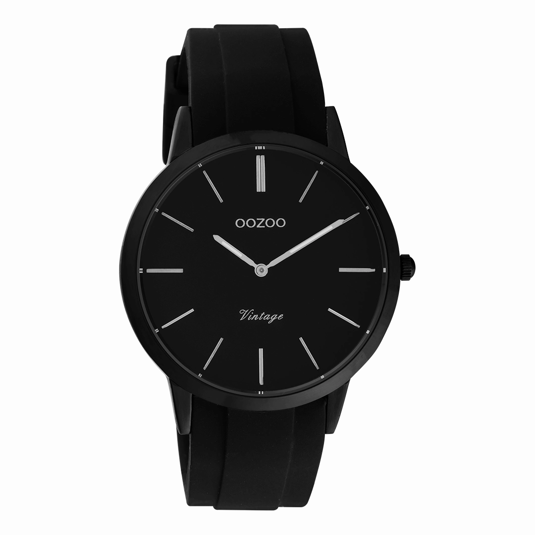 Black OOZOO watch with rubber strap - C20173