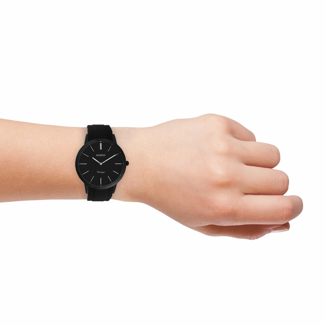 Black OOZOO watch with rubber strap - C20173