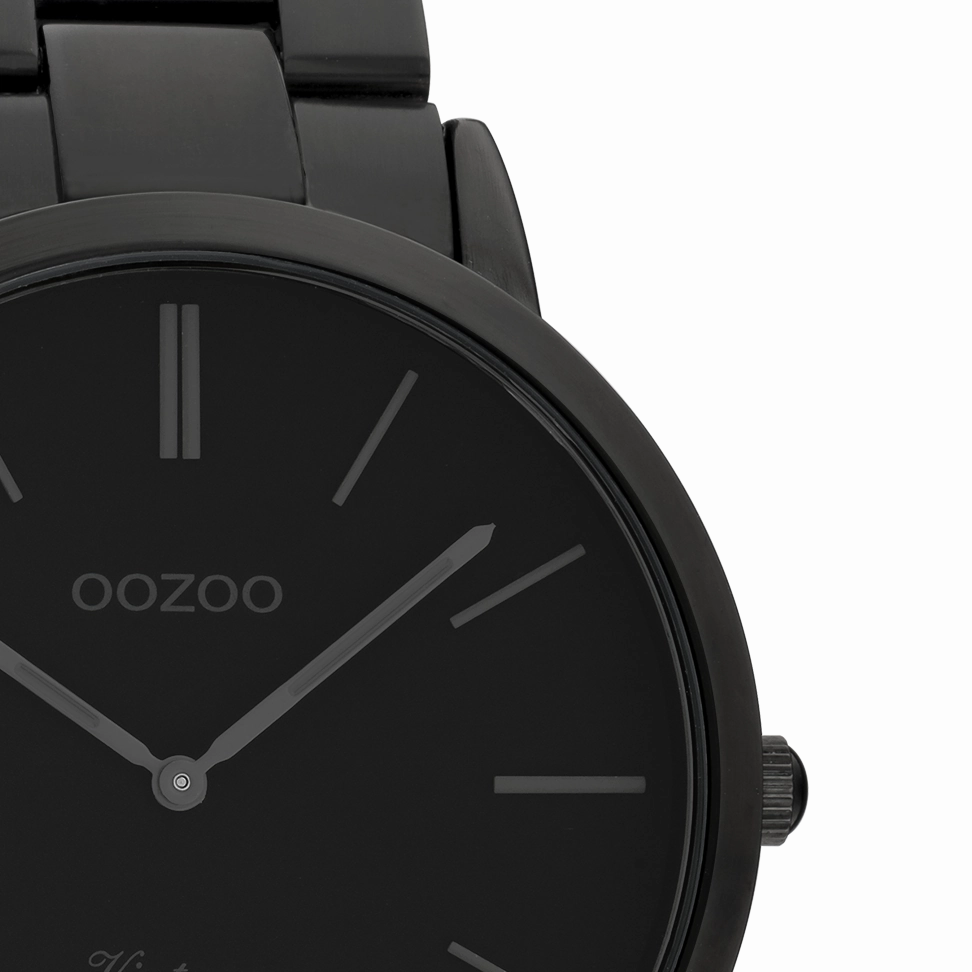 Black OOZOO watch with stainless steel bracelet - C20025