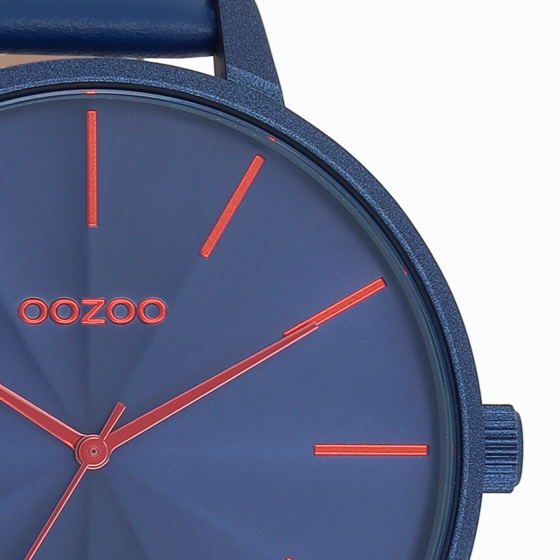 Blue OOZOO watch with leather strap - C11252