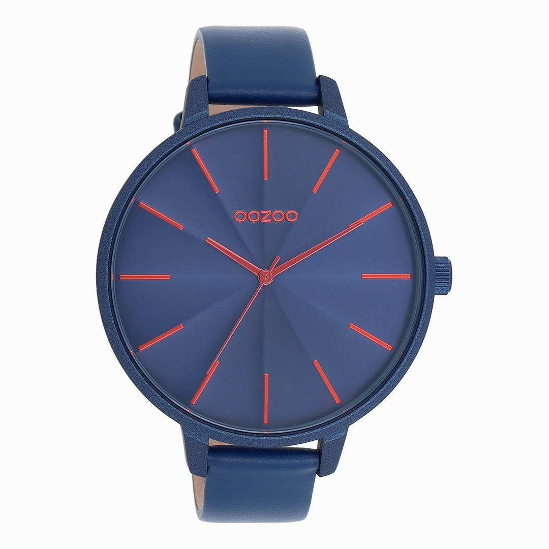 Blue OOZOO watch with leather strap - C11252