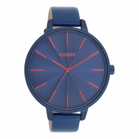 Blue OOZOO watch with leather strap - C11252