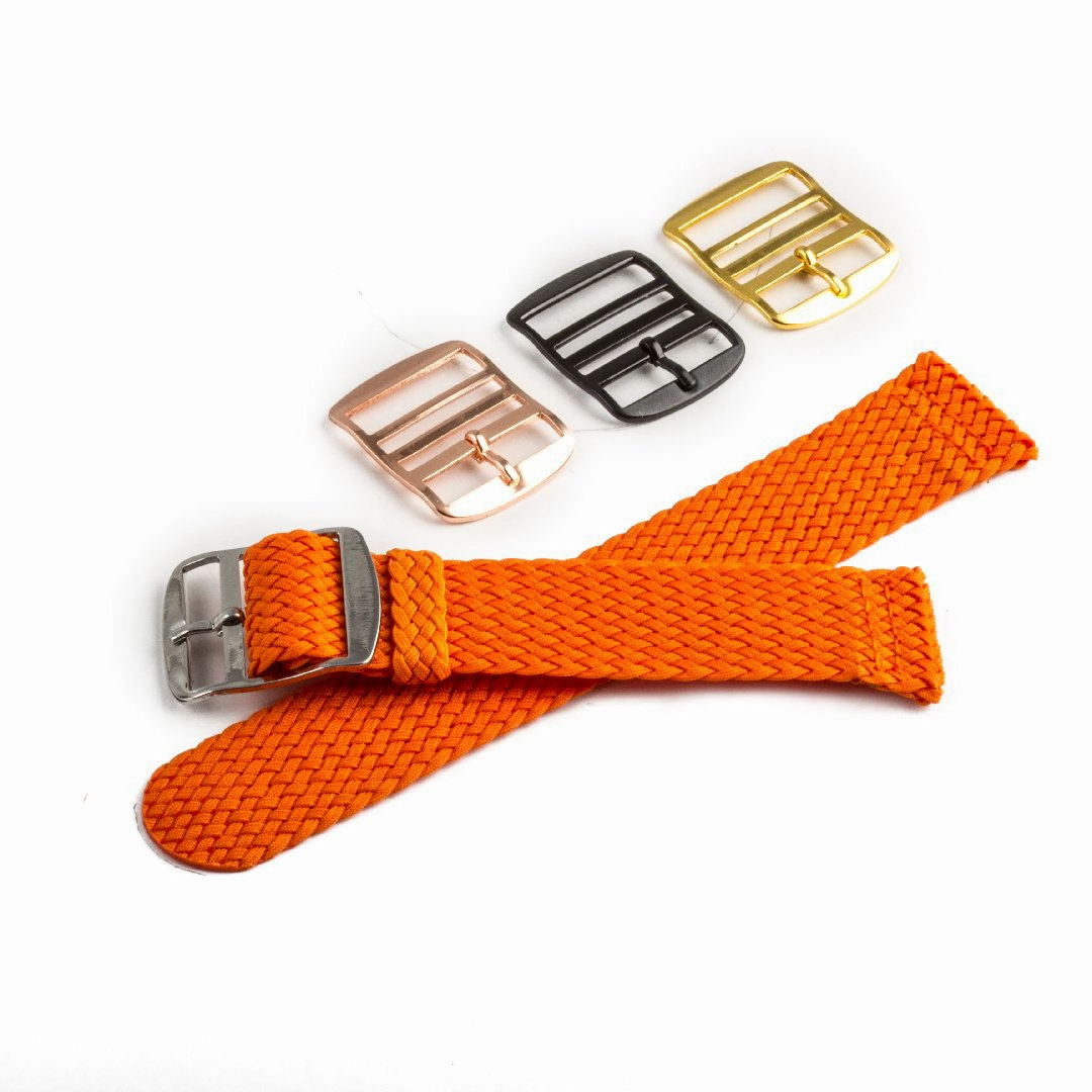 Braided nylon watch band (black, grey, blue, red, green, brown, orange, beige, yellow...)