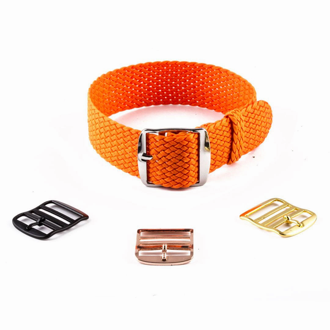 Braided Perlon watch strap (navy blue, brown, grey, black, white, green, red, blue jean...)